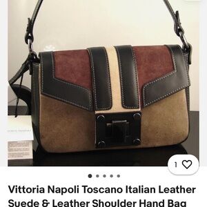 Vittoria Napoli Tri-Color Leather Shoulder Bag